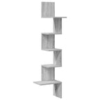 Scaffale Angolare Muro Grigio Sonoma 32x32x127,5 cm Truciolato
