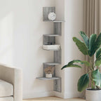 Scaffale Angolare Muro Grigio Sonoma 32x32x127,5 cm Truciolato
