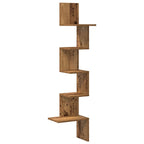 Mensola Angolare Legno Vecchio 32x32x127,5 cm Legno Multistrato