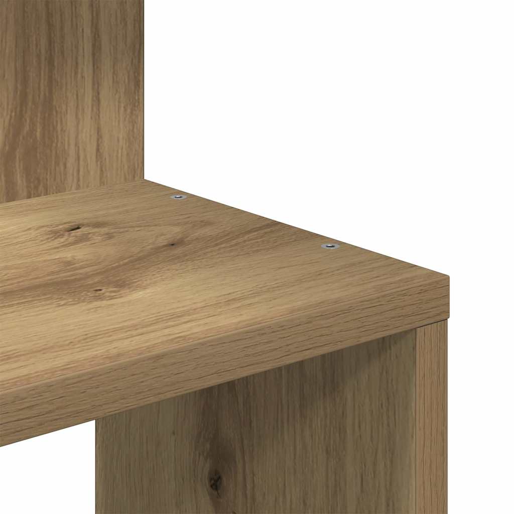 Scaffale Angolare Muro Rovere Artigianale 32x32x127,5 cm