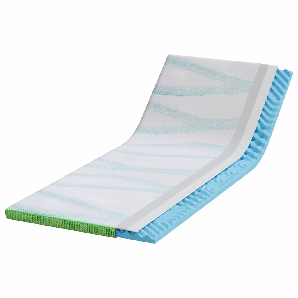 Topper per materasso Bianco e Verde 80 x 200 cm