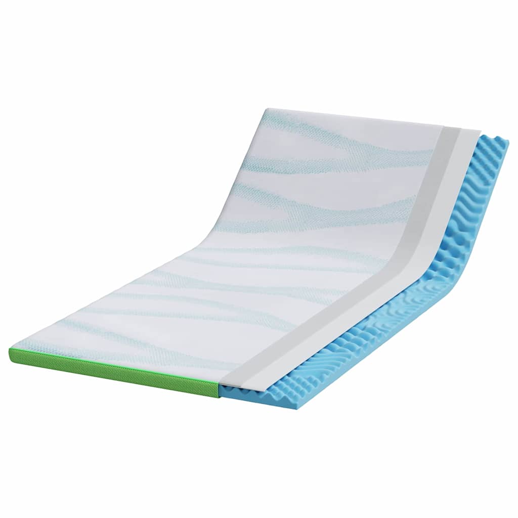 Topper per materasso Bianco e Verde 90 x 190 cm