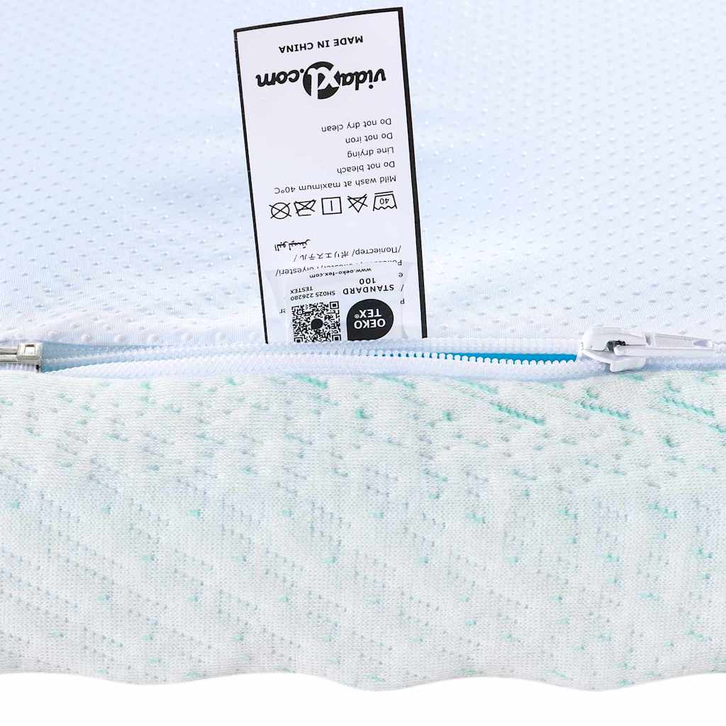 Topper per materasso Bianco e Verde 140 x 200 cm