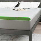 Topper per materasso Bianco e Verde 140 x 200 cm