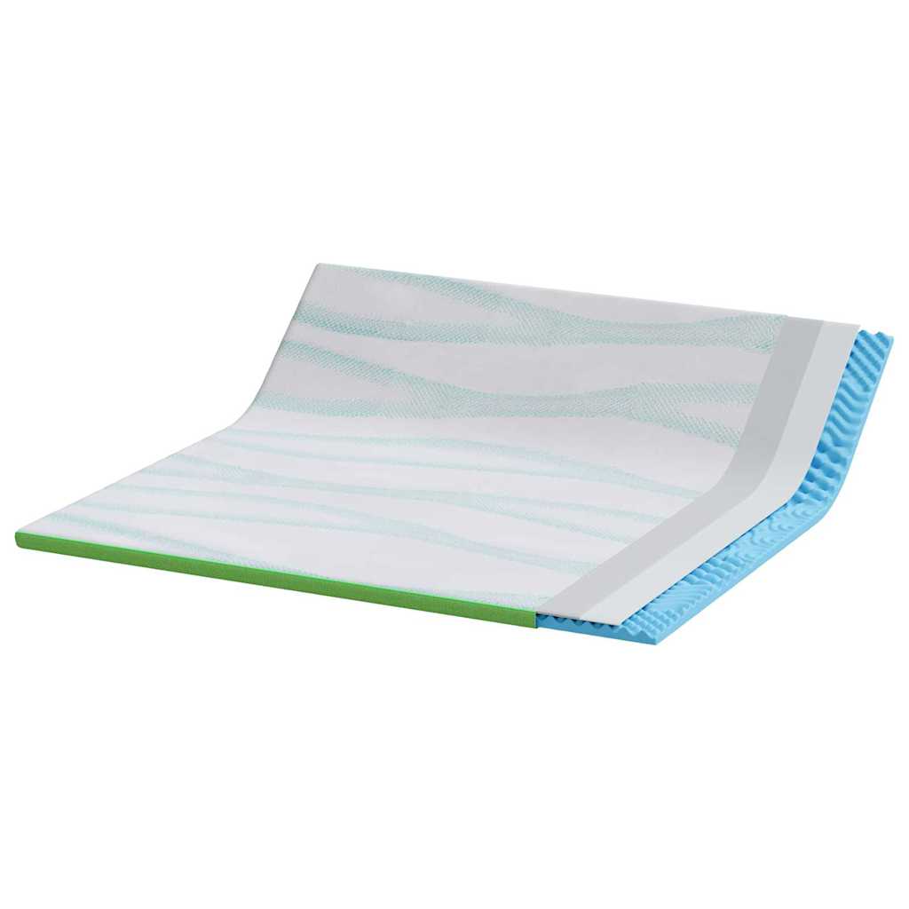 Topper per materasso Bianco e Verde 200 x 200 cm