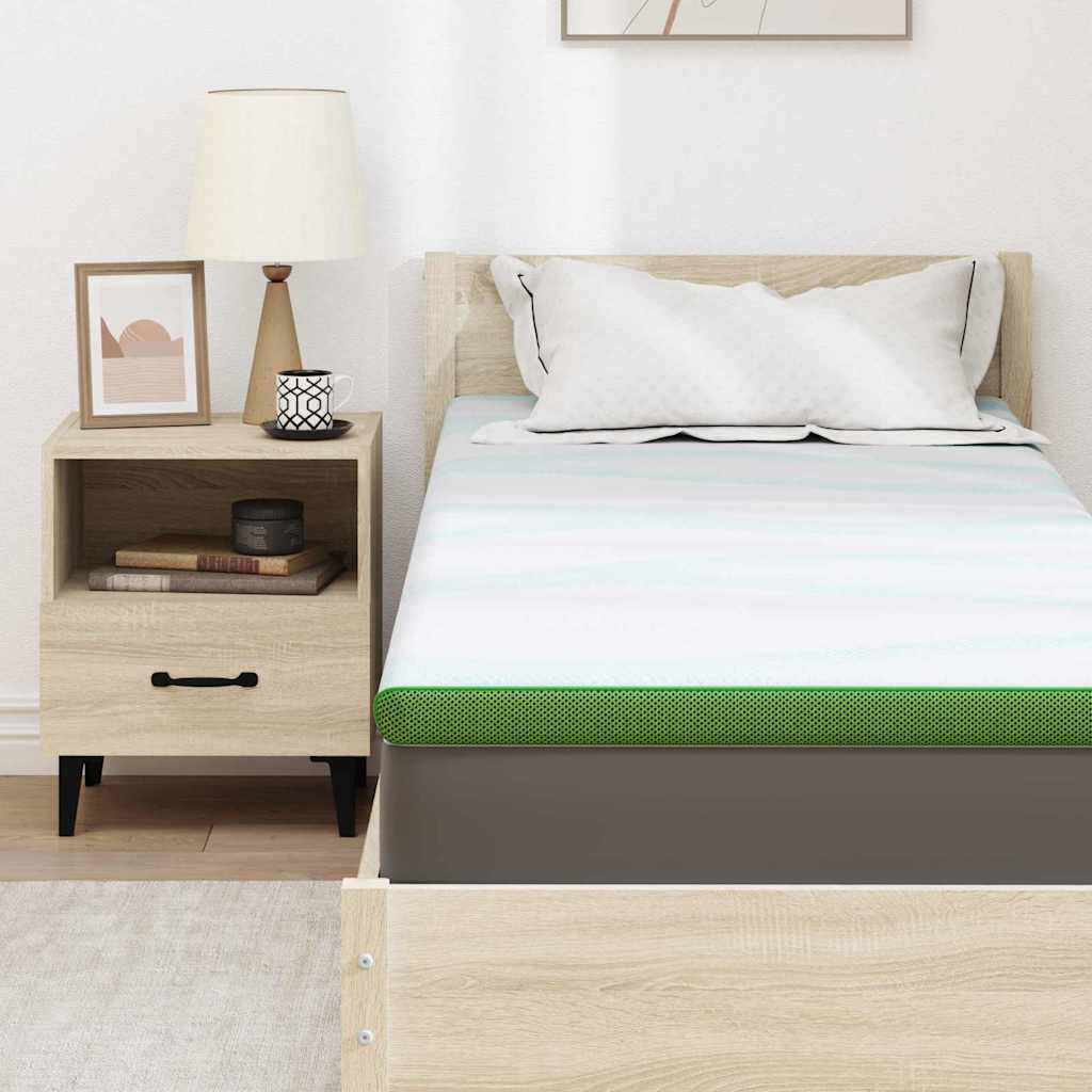 Topper per materasso Bianco e Verde 80 x 200 cm