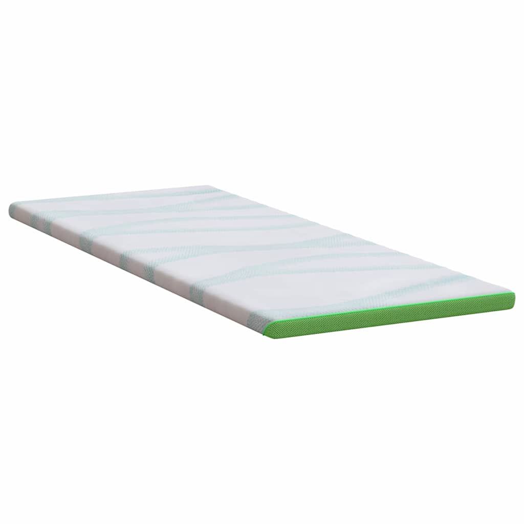 Topper per materasso Bianco e Verde 80 x 200 cm