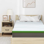 Topper per materasso Bianco e Verde 100 x 200 cm
