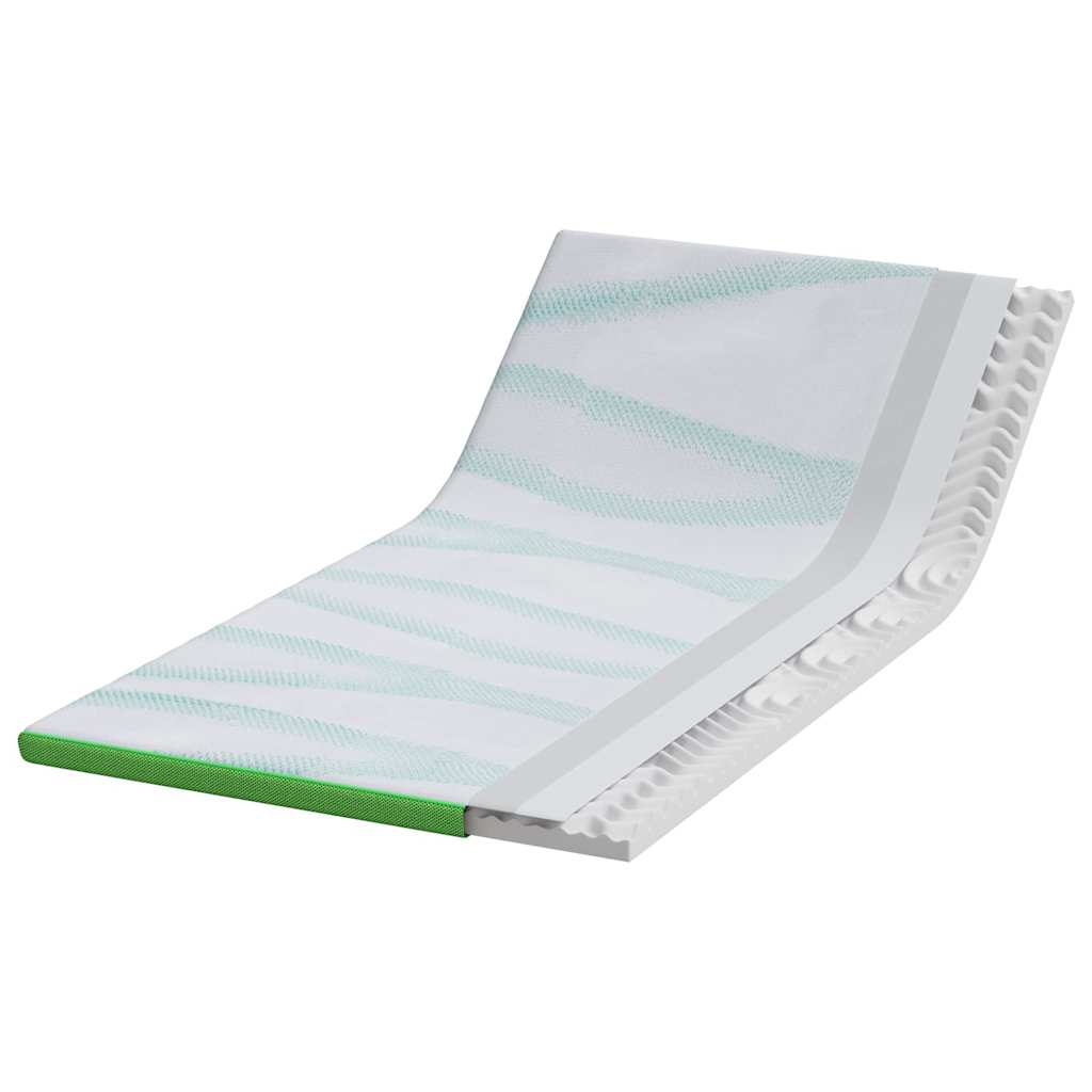 Topper per materasso Bianco e Verde 100 x 200 cm