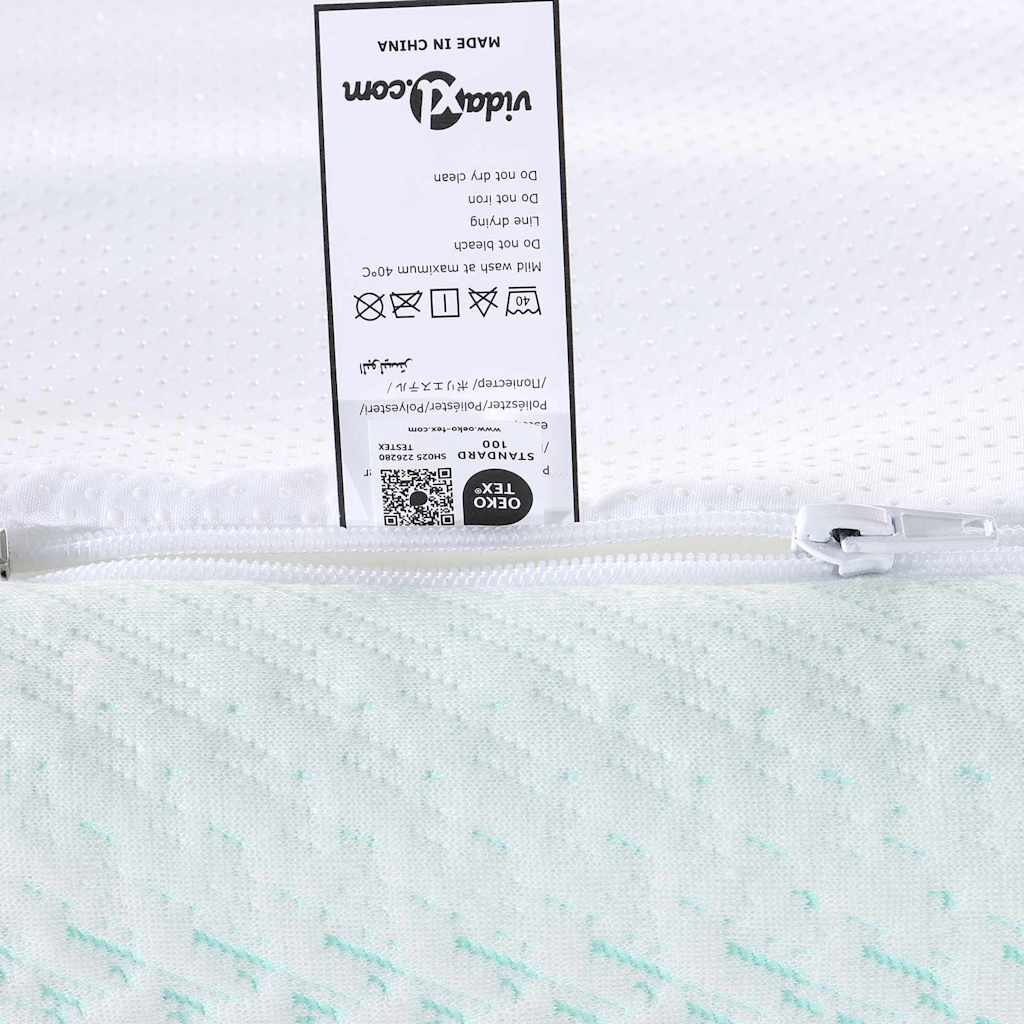 Topper per materasso Bianco e Verde 120 x 200 cm