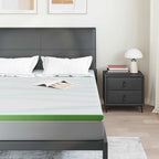 Topper per materasso Bianco e Verde 140 x 190 cm