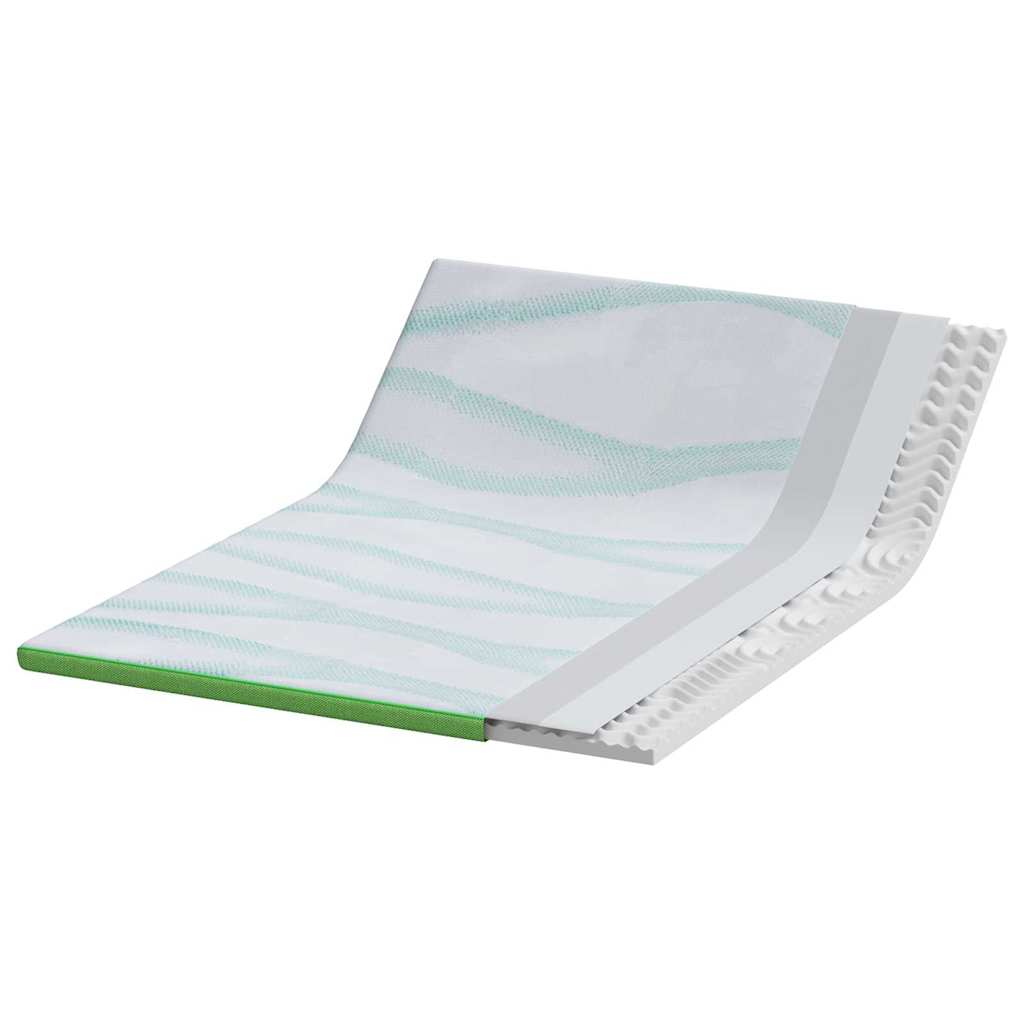 Topper per materasso Bianco e Verde 140 x 200 cm
