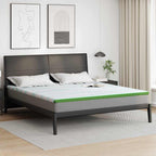 Topper per materasso Bianco e Verde 180 x 200 cm
