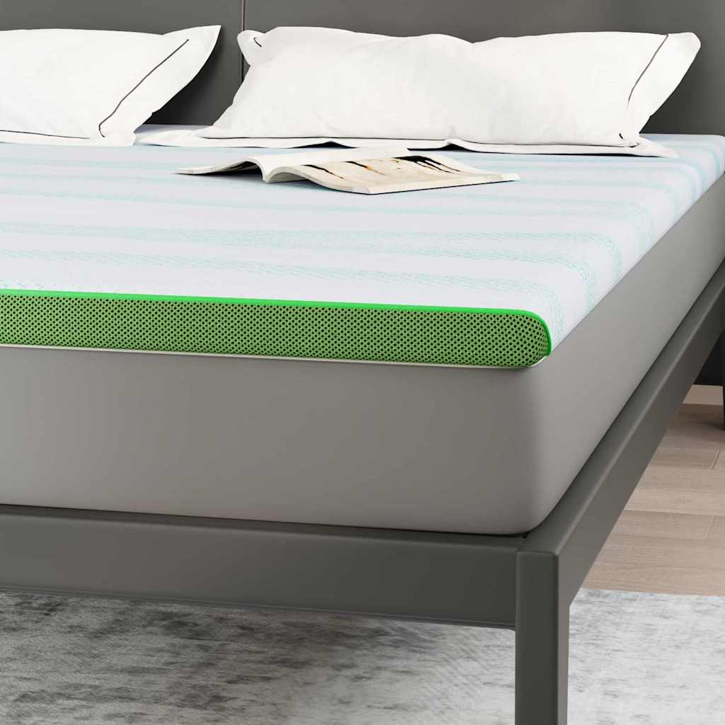 Topper per materasso Bianco e Verde 200 x 200 cm