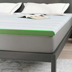 Topper per materasso Bianco e Verde 200 x 200 cm