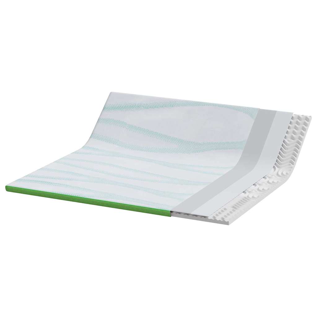 Topper per materasso Bianco e Verde 200 x 200 cm