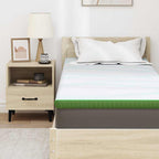 Topper per materasso Bianco e Verde 80 x 200 cm