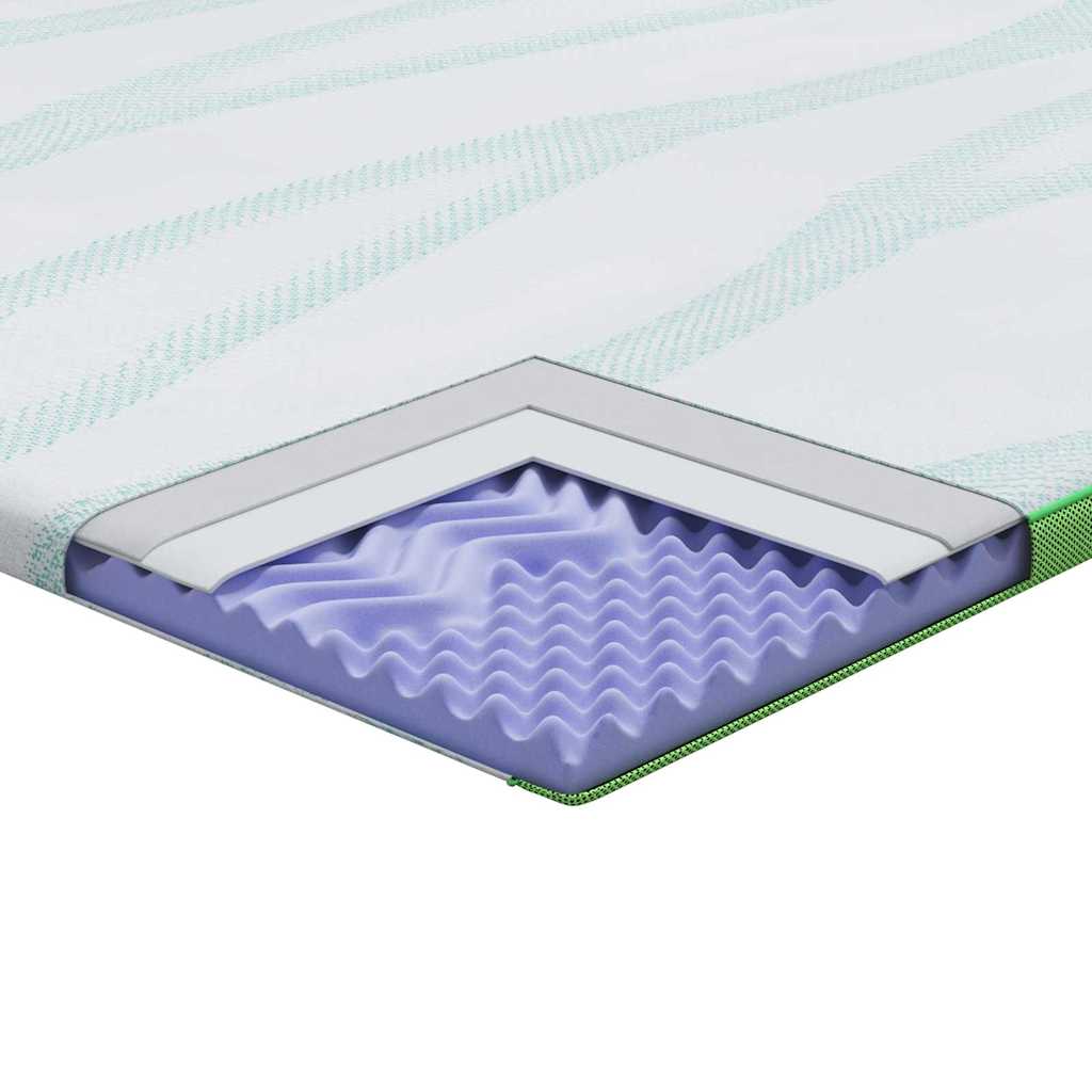 Topper per materasso Bianco e Verde 90 x 190 cm