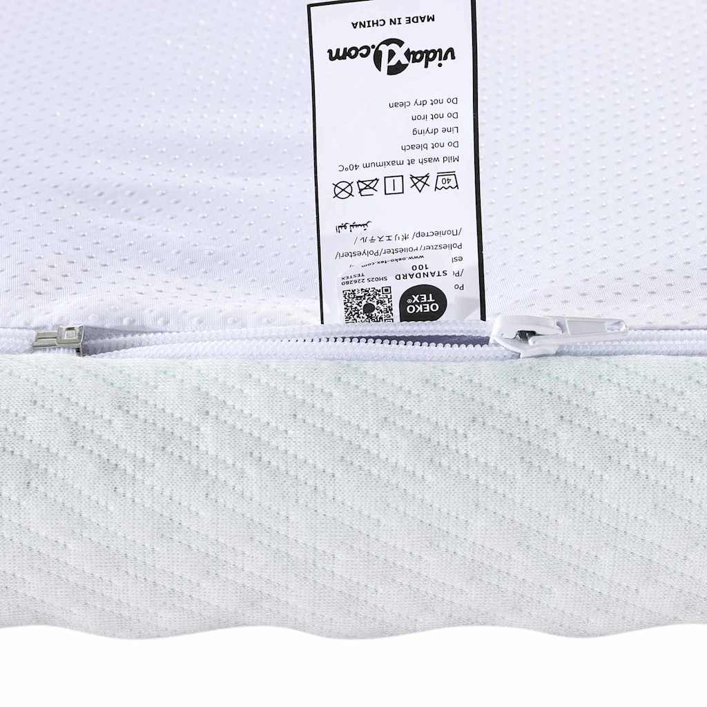 Topper per materasso Bianco e Verde 120 x 200 cm
