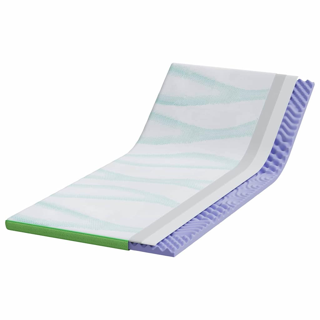 Topper per materasso Bianco e Verde 120 x 200 cm