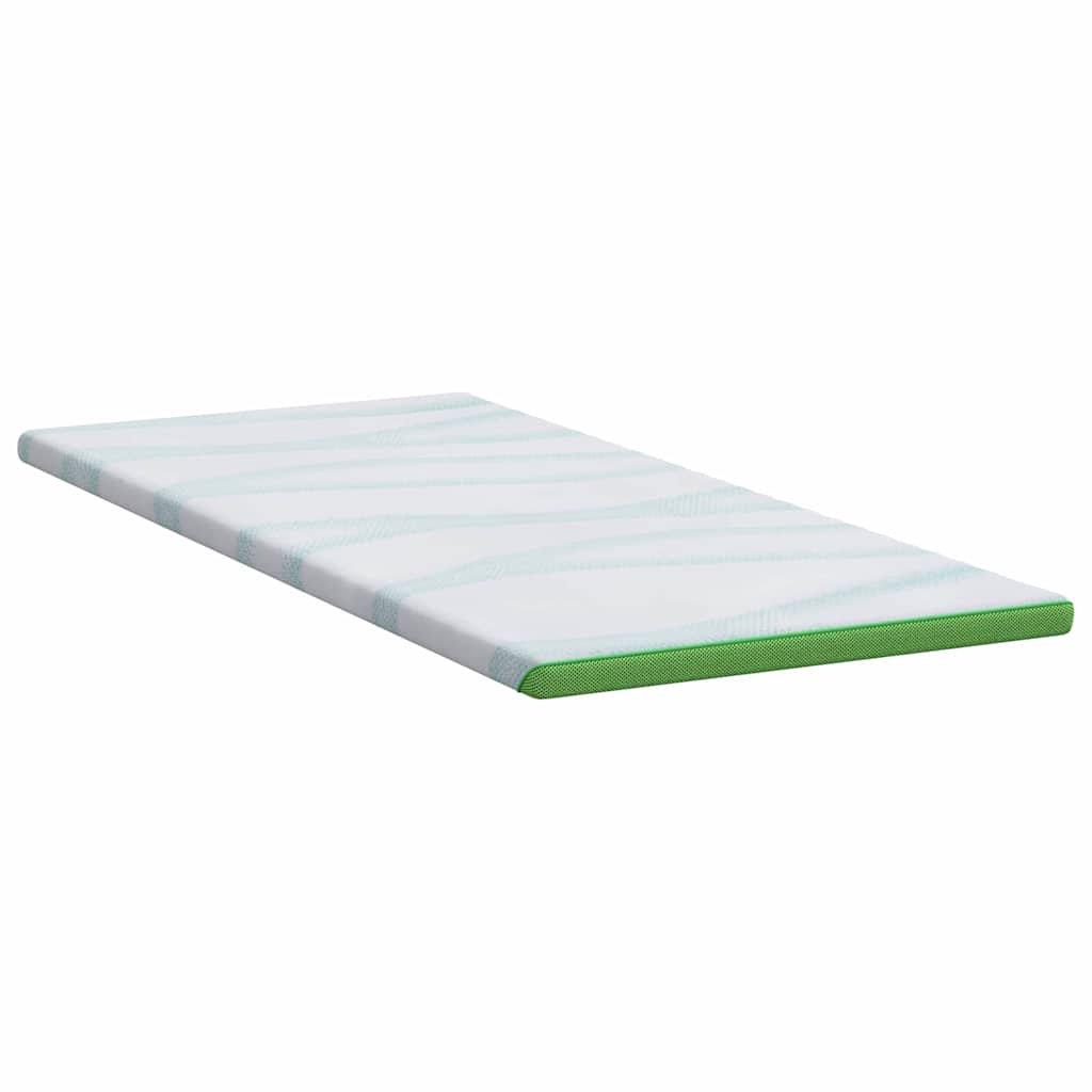 Topper per materasso Bianco e Verde 120 x 200 cm