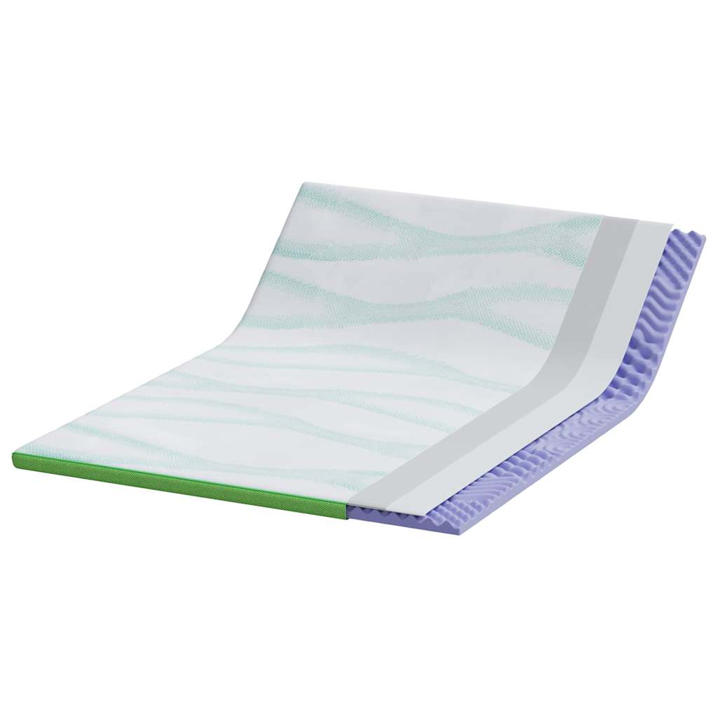 Topper per materasso Bianco e Verde 140 x 190 cm