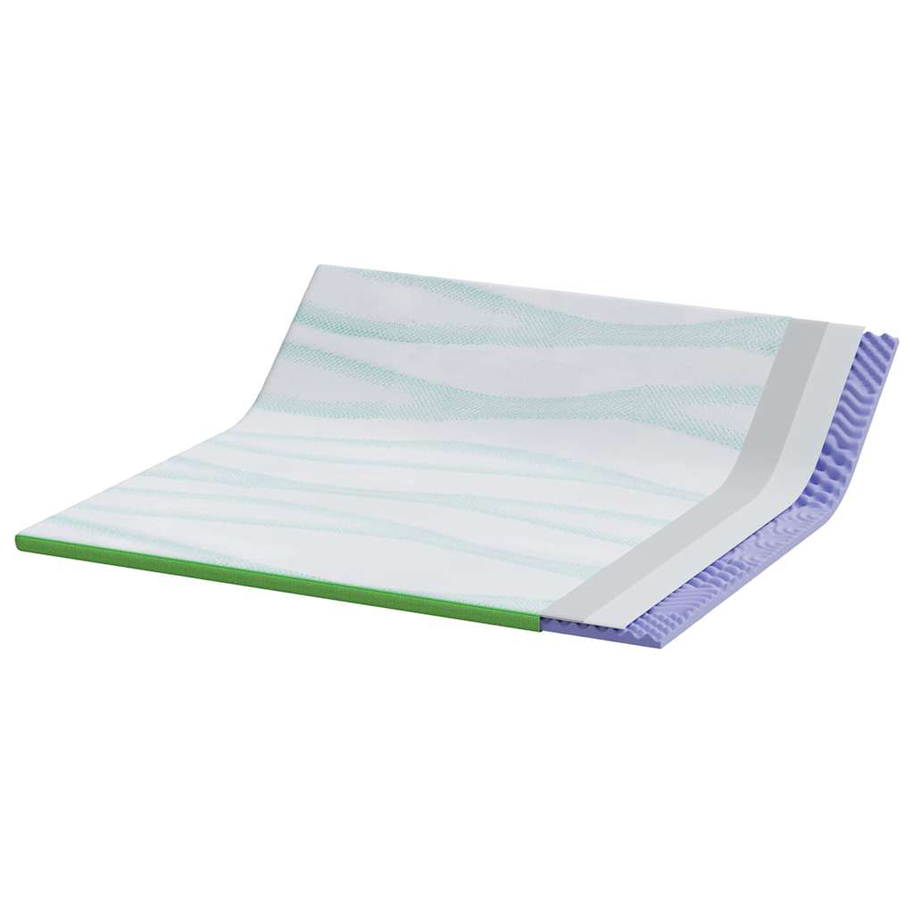 Topper per materasso Bianco e Verde 180 x 200 cm