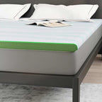 Topper per materasso Bianco e Verde 200 x 200 cm