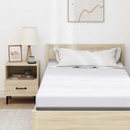 Topper per materasso Bianco 100 x 200 cm Tessuto Jacquard