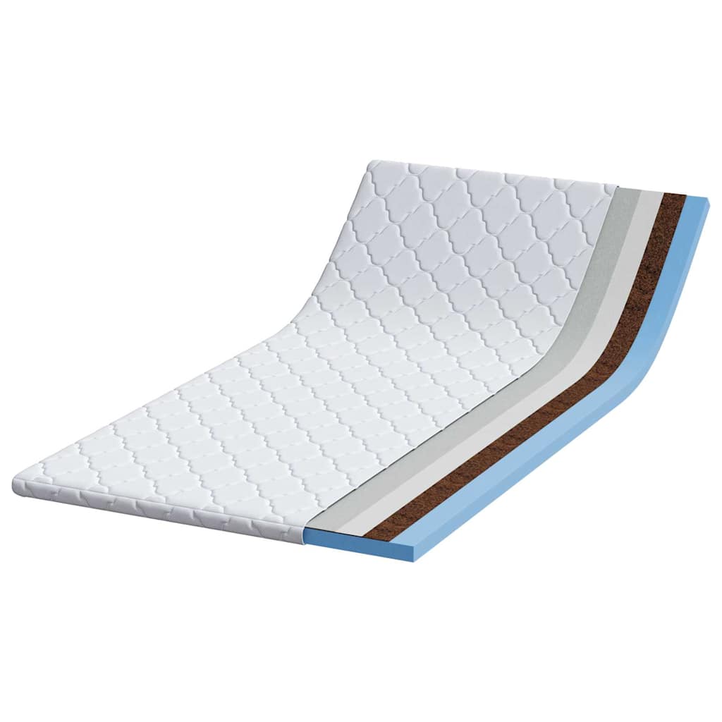 Topper al cocco Bianco 100 x 200 cm Tessuto Jacquard