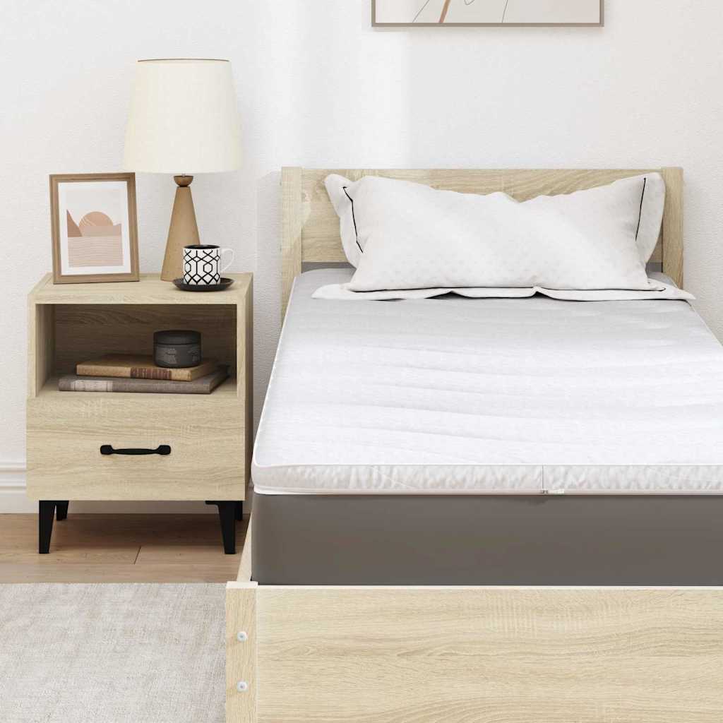 Topper per materasso Bianco 80 x 200 cm Tessuto a maglia