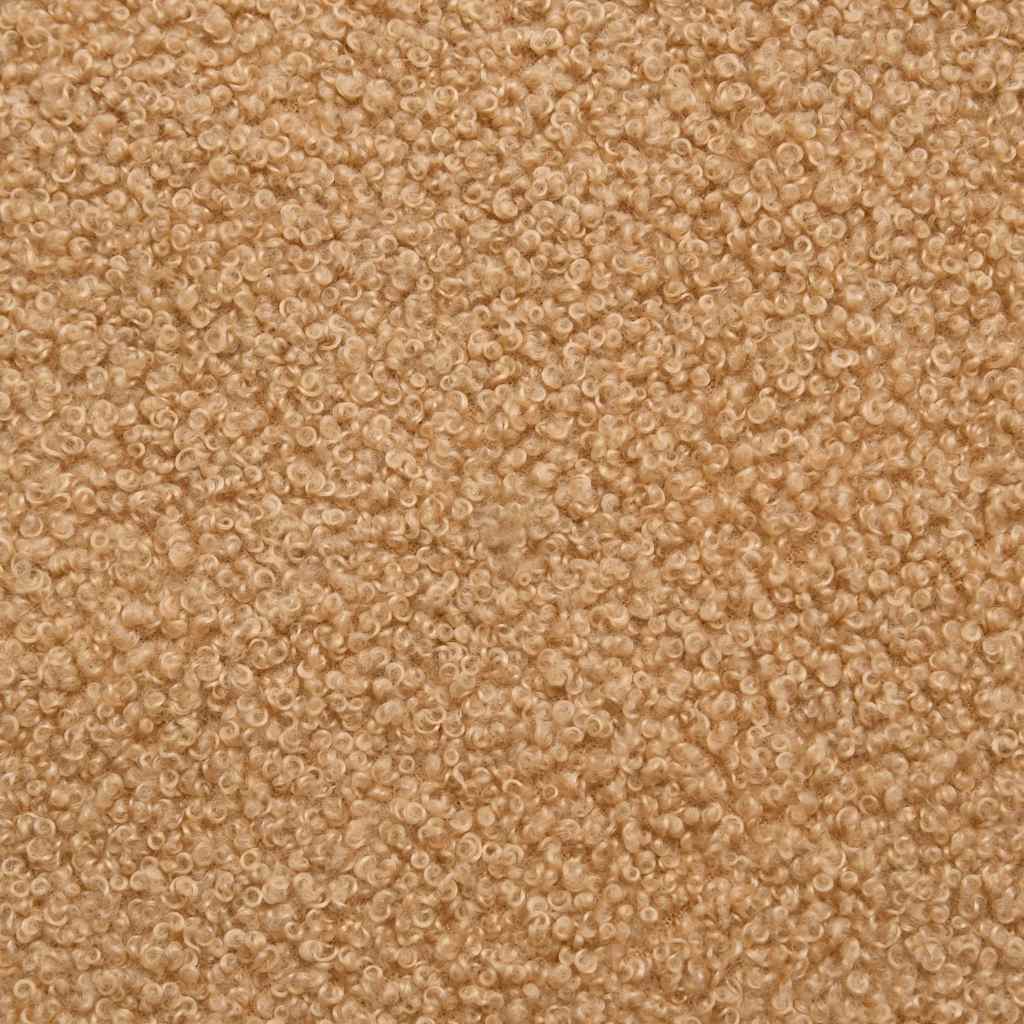 Sedia da Ufficio Girevole in Tessuto Riccio Beige Effetto Lana