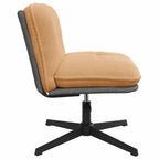 Sedia da Ufficio Girevole in Tessuto Riccio Beige Effetto Lana