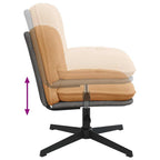 Sedia da Ufficio Girevole in Tessuto Riccio Beige Effetto Lana