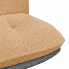 Sedia da Ufficio Girevole in Tessuto Riccio Beige Effetto Lana
