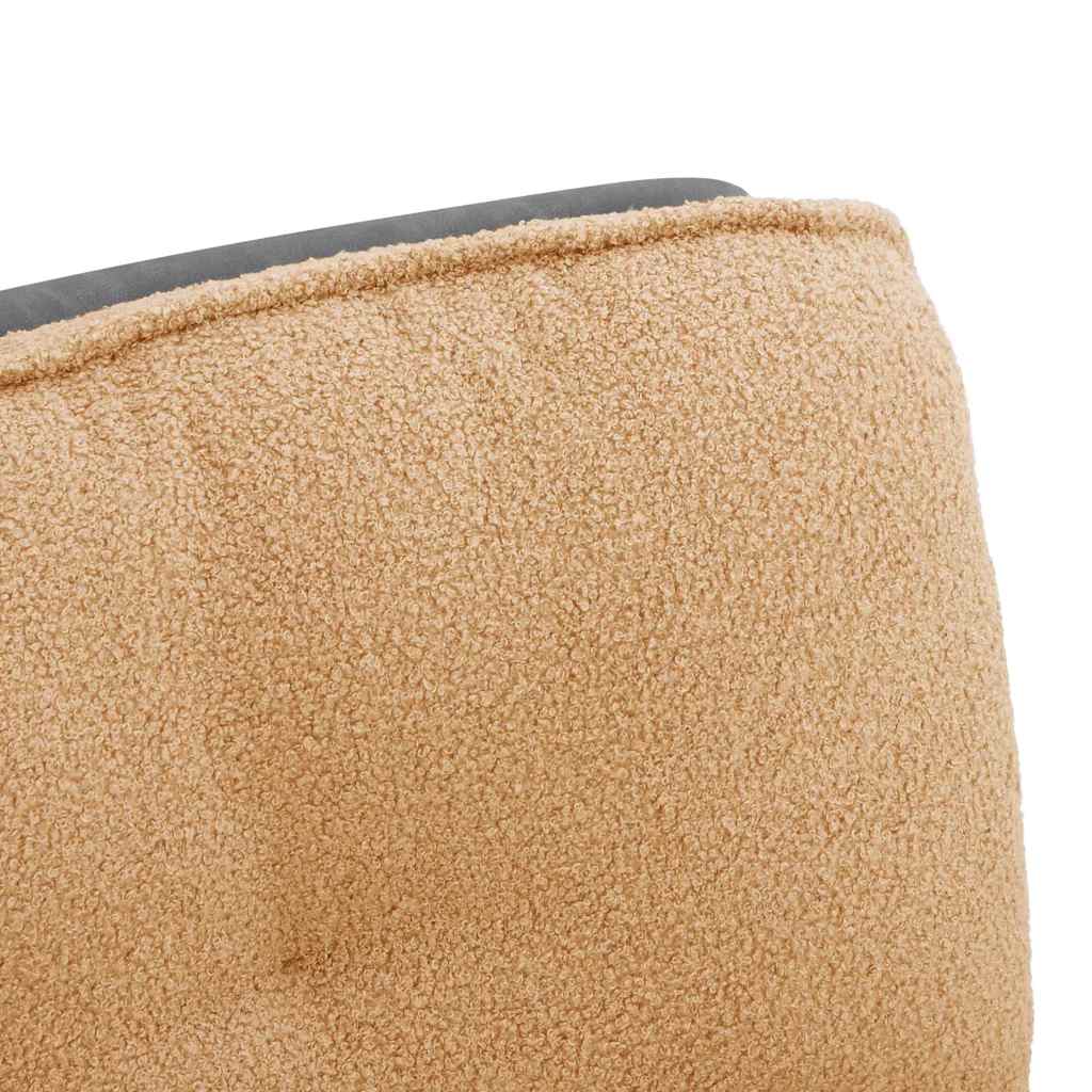 Sedia da Ufficio Girevole in Tessuto Riccio Beige Effetto Lana