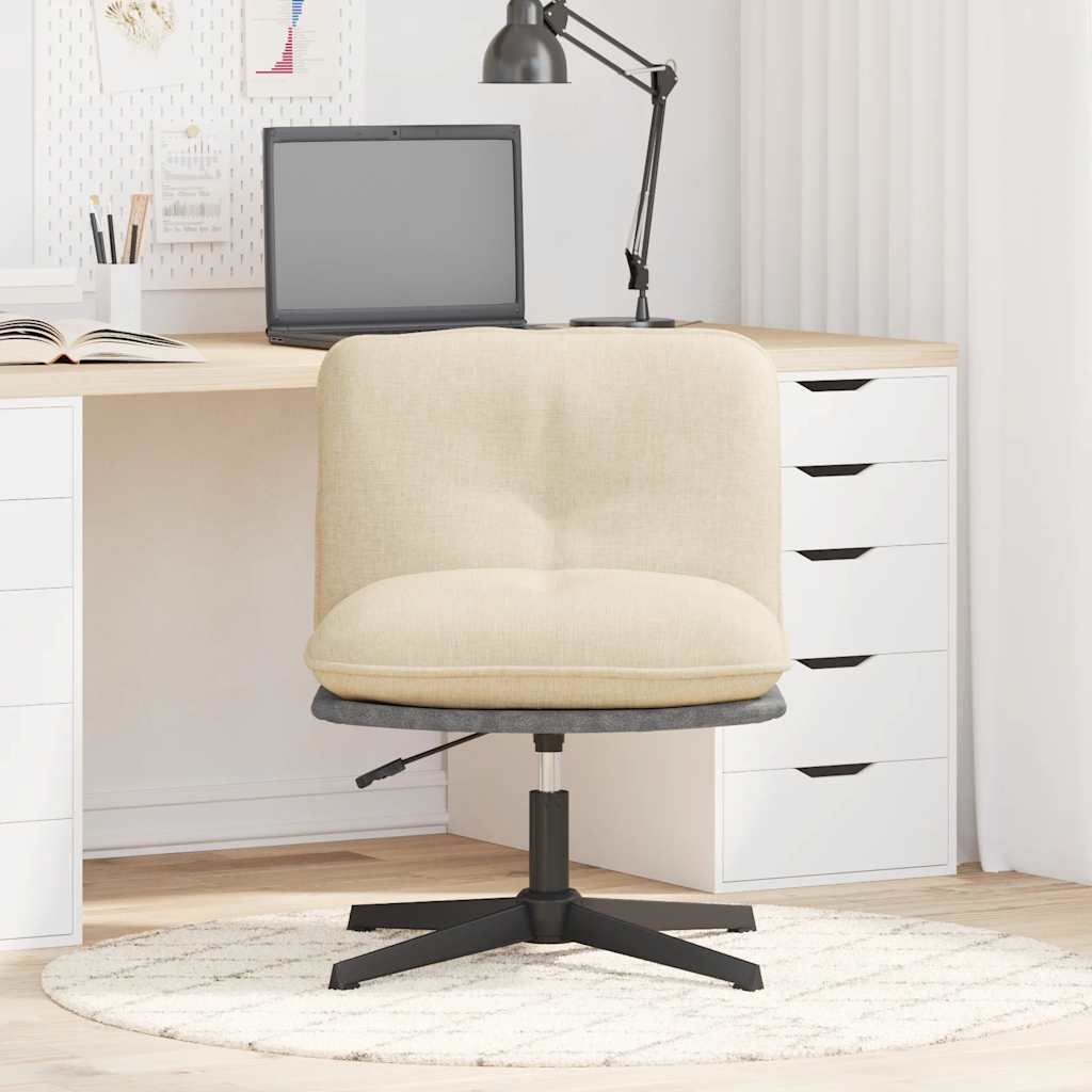 Sedia da Ufficio Girevole Crema in Tessuto