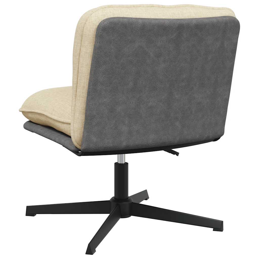 Sedia da Ufficio Girevole Crema in Tessuto
