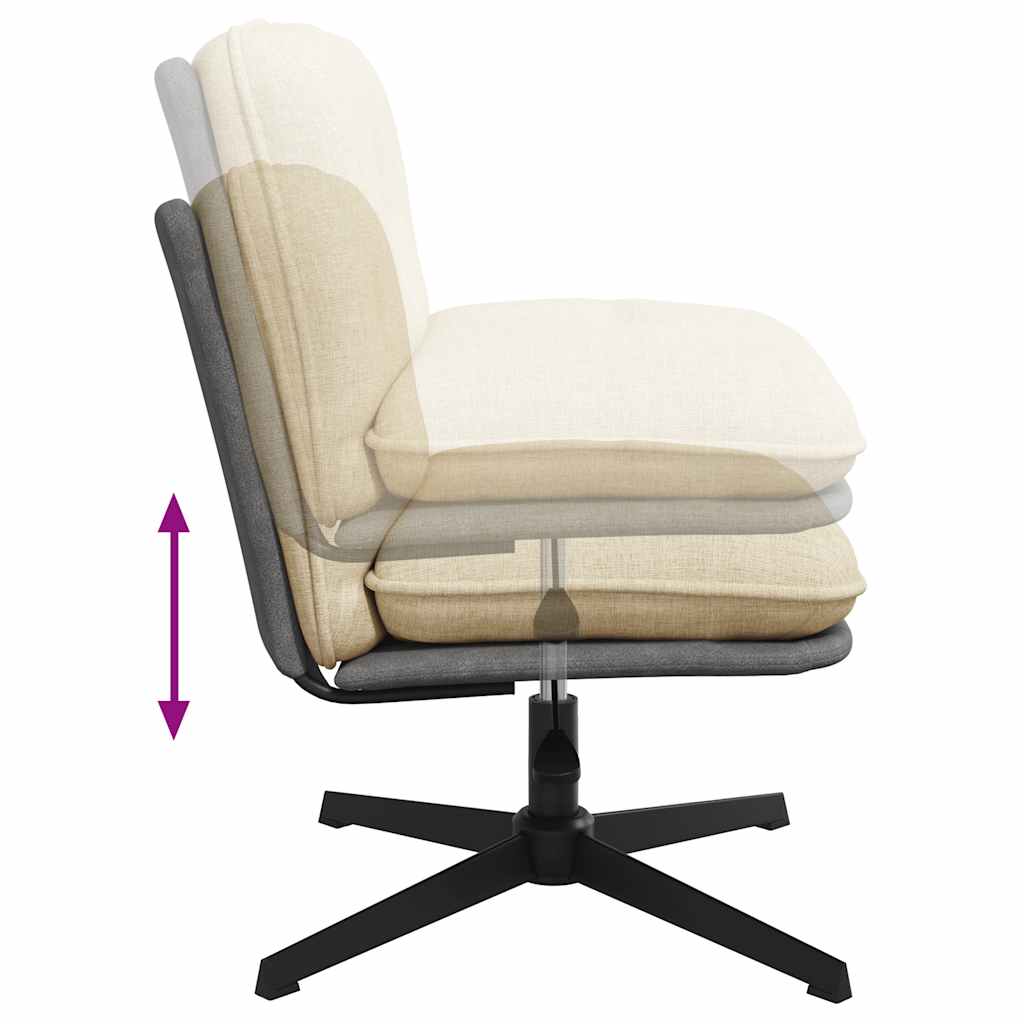 Sedia da Ufficio Girevole Crema in Tessuto