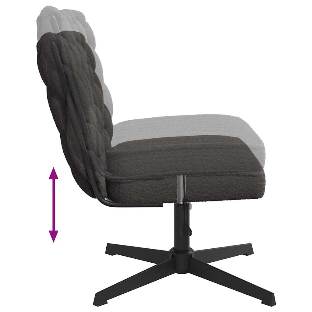 Sedia da Ufficio Girevole Riccio Grigio Scuro Effetto Lana
