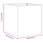 Fioriera Nera 40x40x40 cm in Acciaio Laminato a Freddo