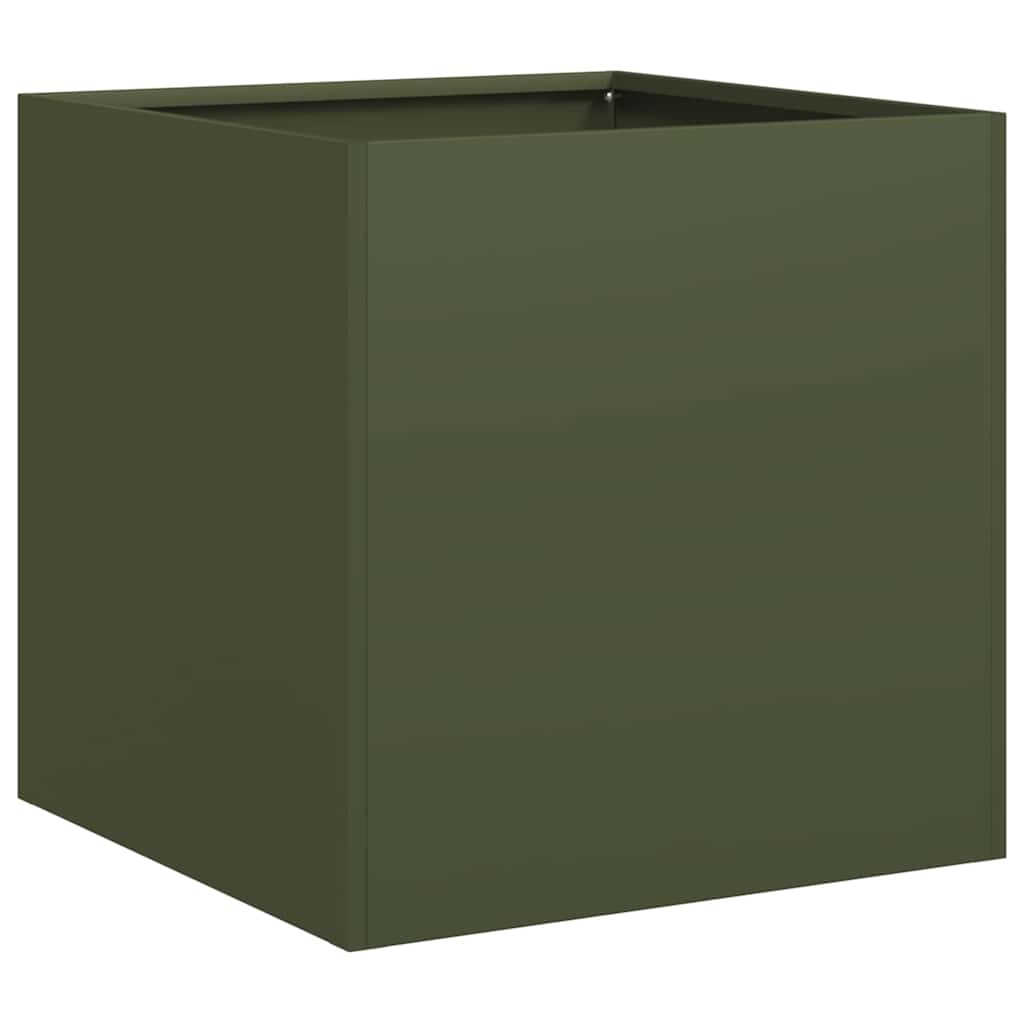 Fioriera Verde Oliva 40x40x40 cm in Acciaio Laminato a Freddo
