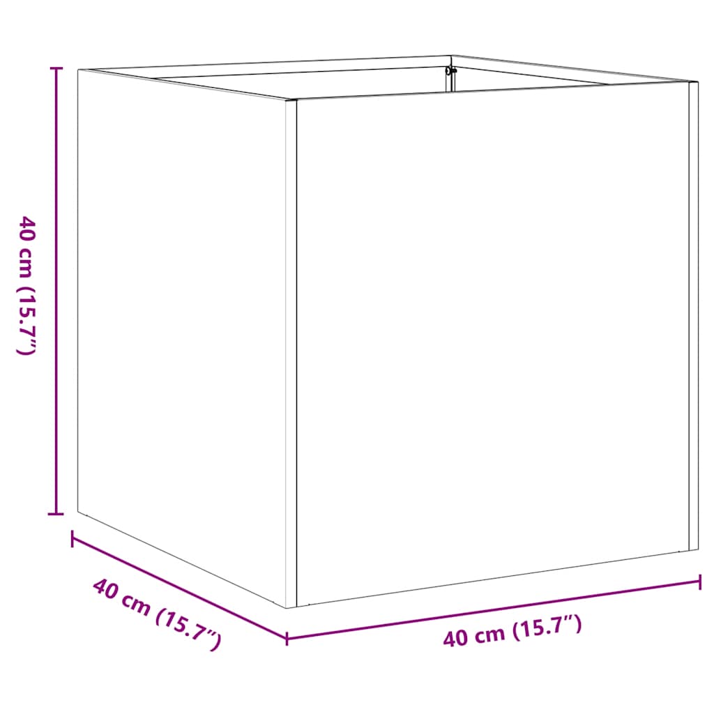 Fioriera Verde Oliva 40x40x40 cm in Acciaio Laminato a Freddo