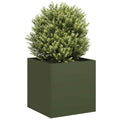 Fioriera Verde Oliva 40x40x40 cm in Acciaio Laminato a Freddo
