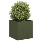Fioriera Verde Oliva 40x40x40 cm in Acciaio Laminato a Freddo