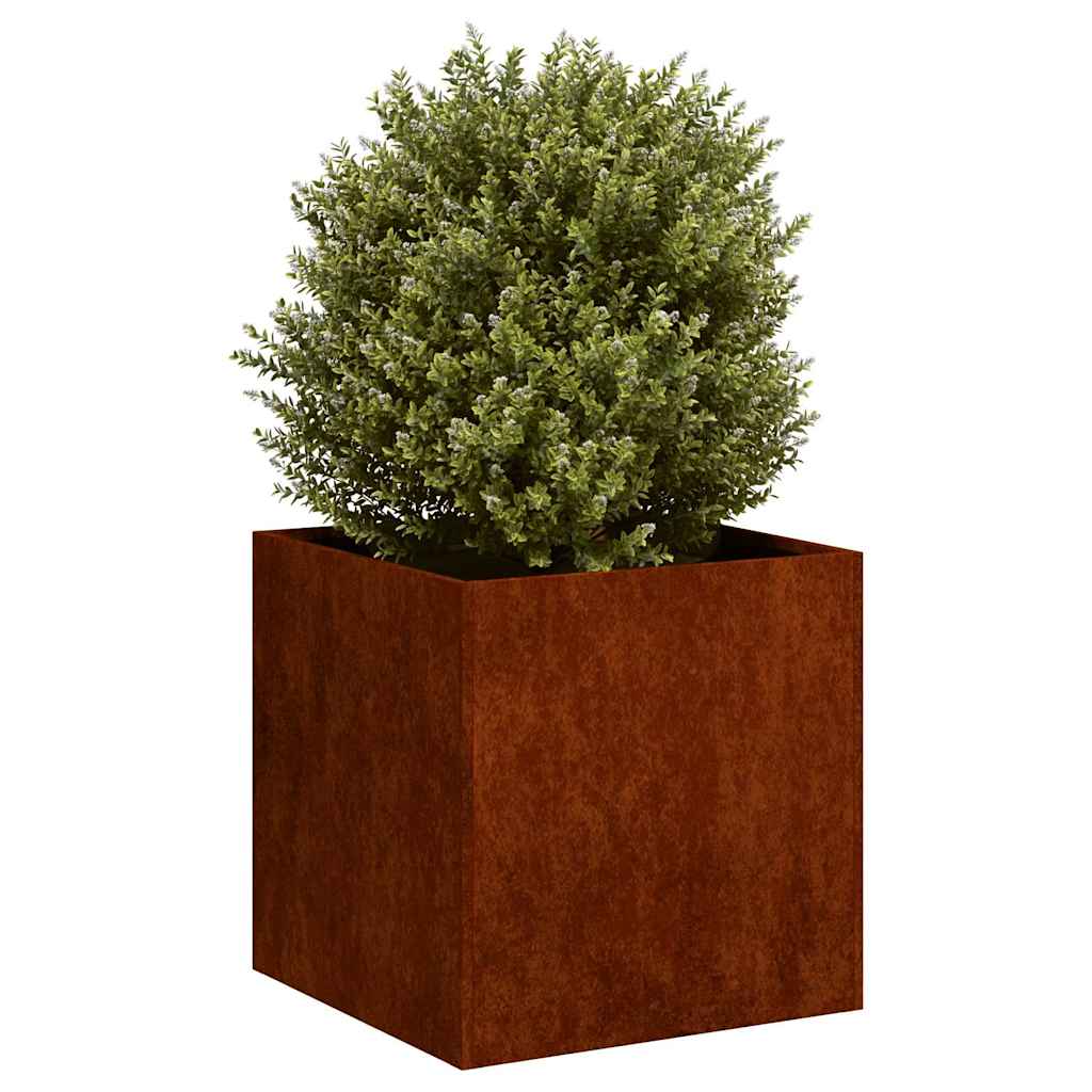 Fioriera Arrugginita 40x40x40 cm in Acciaio Corten