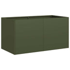 Fioriera Verde Oliva 80x40x40 cm in Acciaio Laminato a Freddo