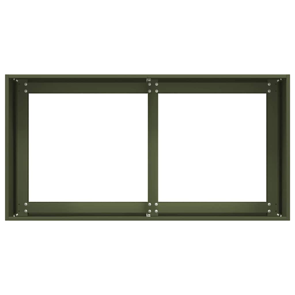 Fioriera Verde Oliva 80x40x40 cm in Acciaio Laminato a Freddo