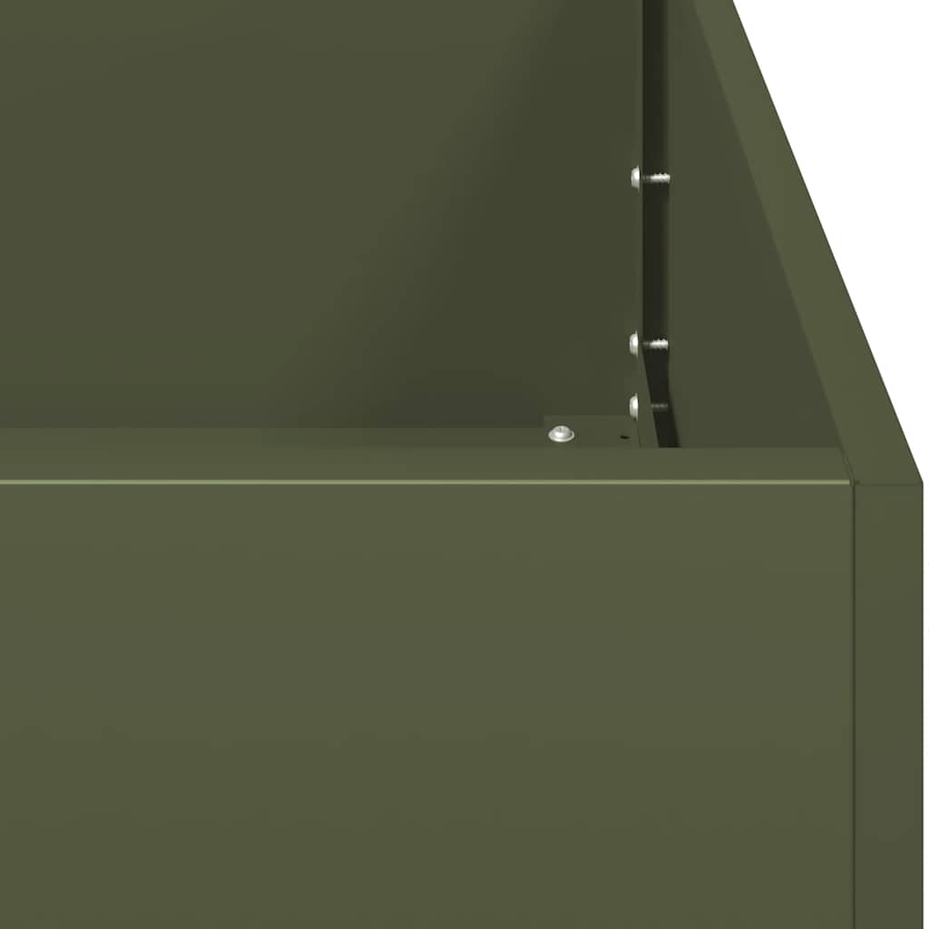 Fioriera Verde Oliva 80x40x40 cm in Acciaio Laminato a Freddo