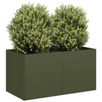 Fioriera Verde Oliva 80x40x40 cm in Acciaio Laminato a Freddo